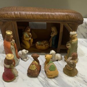 Handcrafted 12 piece Nativity Scene Set